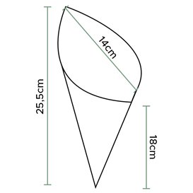 Paper Food Cone Grease-Proof Karft 25,5cm 100gr (100 Units)