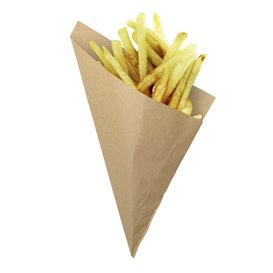 Paper Food Cone Grease-Proof Karft 19,5cm 50gr (100 Units)