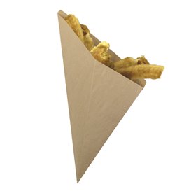Paper Food Cone Grease-Proof Karft 34cm 400gr (100 Units)