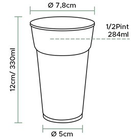 Plastic Cup PP Clear 375ml Ø8,0cm (74 Units) 