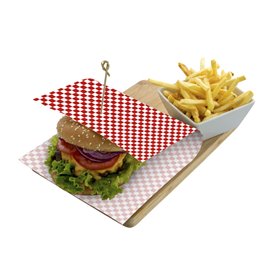 Paper Food Wrap Grease-Proof “Vichy” Red 31x42cm (1.000 Units)