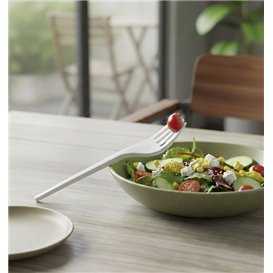 Compostable Reusable Fork in CPLA White 17cm (25 Units)