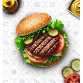 Eco Greaseproof Paper for Wrappling Red 30x30cm (5.000 Units)