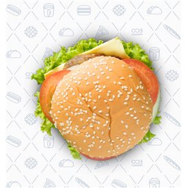 Eco Greaseproof Paper for Wrappling Red 30x30cm (5.000 Units)