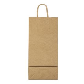Paper Bottle Bag with Handles Kraft 18+8x39cm (300 Units)