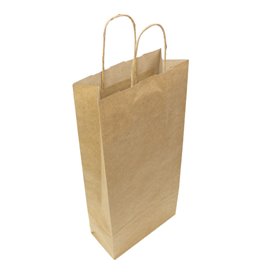 Paper Bottle Bag with Handles Kraft 18+8x39cm (300 Units)