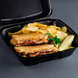 Foam Baguette Container 1 Compartments Black 2,40x2,10x0,70cm (125 Units)  