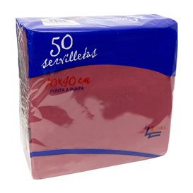 Paper Napkin Double Point 40x40cm 2-ply Burgundy (50 Units)