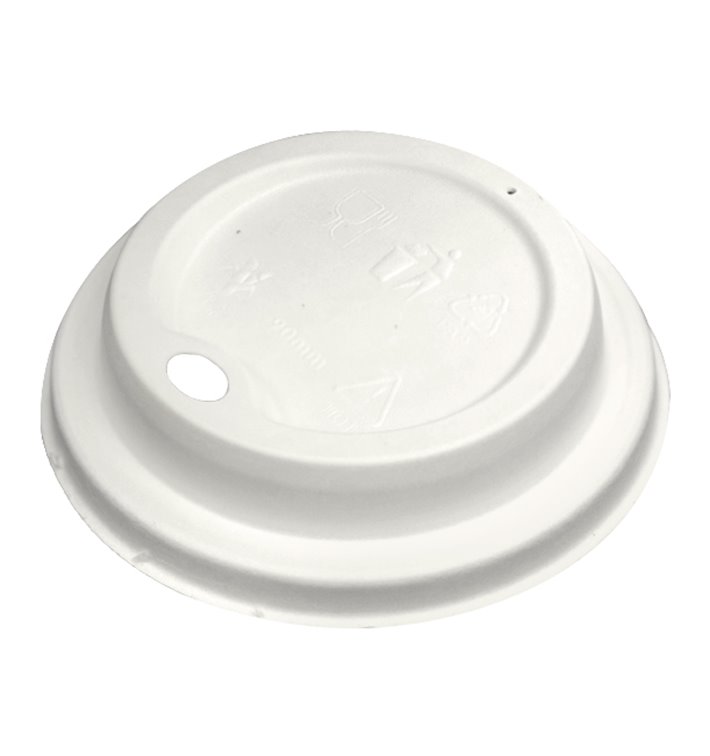 Lid with Hole of Moulded Cellulose Fibre White Ø8,0cm (1.000 Units) Lid with Hole of Moulded Cellulose Fibre White Ø8,0cm (1.000 Units)