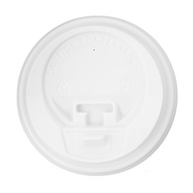 Lid with Hole for Paper Cup 7Oz White Ø7,2cm (2.000 Units) Lid with Hole for Paper Cup 7Oz White Ø7,2cm (2.000 Units)
