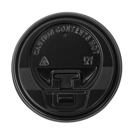 Lid with Hole for Paper Cup 7Oz Black Ø7,2cm (100 Units) Lid with Hole for Paper Cup 7Oz Black Ø7,2cm (100 Units)