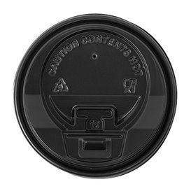 Lid for Paper Cup Hole Black Carton 8, 9, 12 Oz Ø8,0cm (100 Units)  