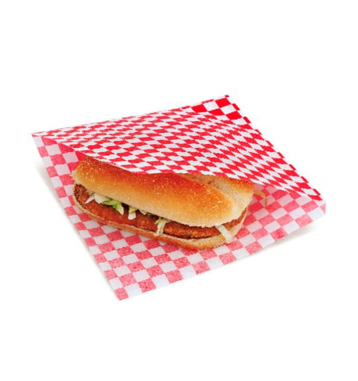 Paper Food Bag Grease-Proof Opened L Shape Red 16x16,5cm Paper Food Bag Grease-Proof Opened L Shape Red 16x16,5cm