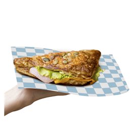 Paper Food Wrap Grease-Proof “Vichy” Blue 20x24,5cm (1.000 Units)