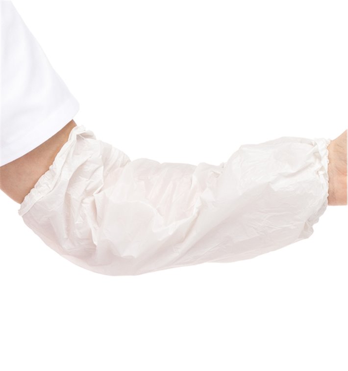 Disposable Plastic Over Sleeve PE White G80 18x44cm (100 Units) Disposable Plastic Over Sleeve PE White G80 18x44cm (100 Units)