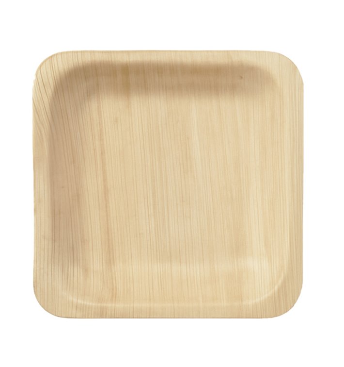 Square Wooden Plate 10,5x10,5cm (25 Units) Square Wooden Plate 10,5x10,5cm (25 Units)