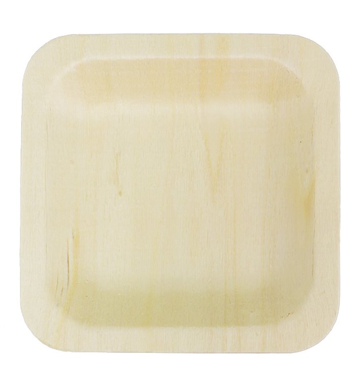 Square Wooden Plate 9x9cm (25 Units) Square Wooden Plate 9x9cm (25 Units)