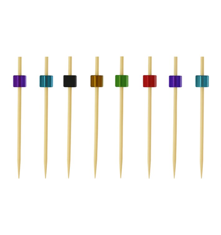 Bamboo Skewer Cube Colors 7cm (100 Units) Bamboo Skewer Cube Colors 7cm (100 Units)