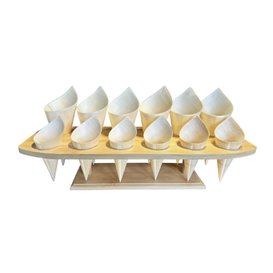 Bamboo Serving Cone Holder 12 Slots (1 Units)