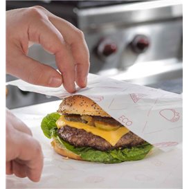 Eco Greaseproof Paper for Wrappling Red 30x30cm (5.000 Units)