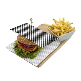 Paper Food Wrap Grease-Proof “Vichy” Black 31x42cm (1.000 Units)
