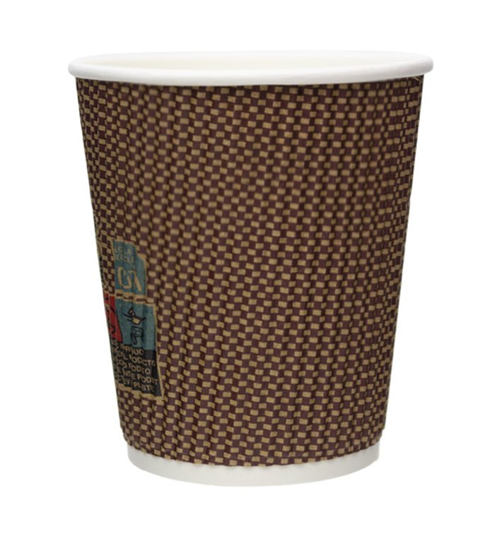 Paper Cup Ripple Wall Kraft 9Oz/270ml Ø8,0cm (25 Units) Paper Cup Ripple Wall Kraft 9Oz/270ml Ø8,0cm (25 Units)