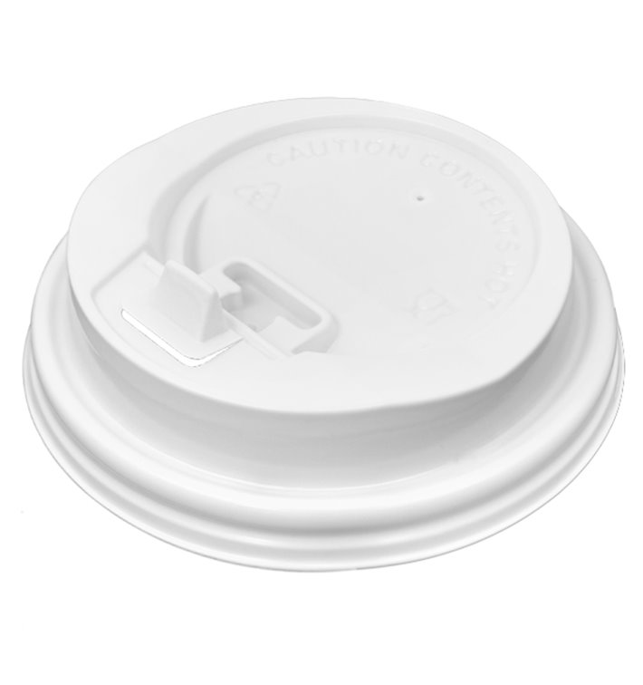 Plastic Lid with Hole PS White Ø8,0cm (50 Units) Plastic Lid with Hole PS White Ø8,0cm (50 Units)