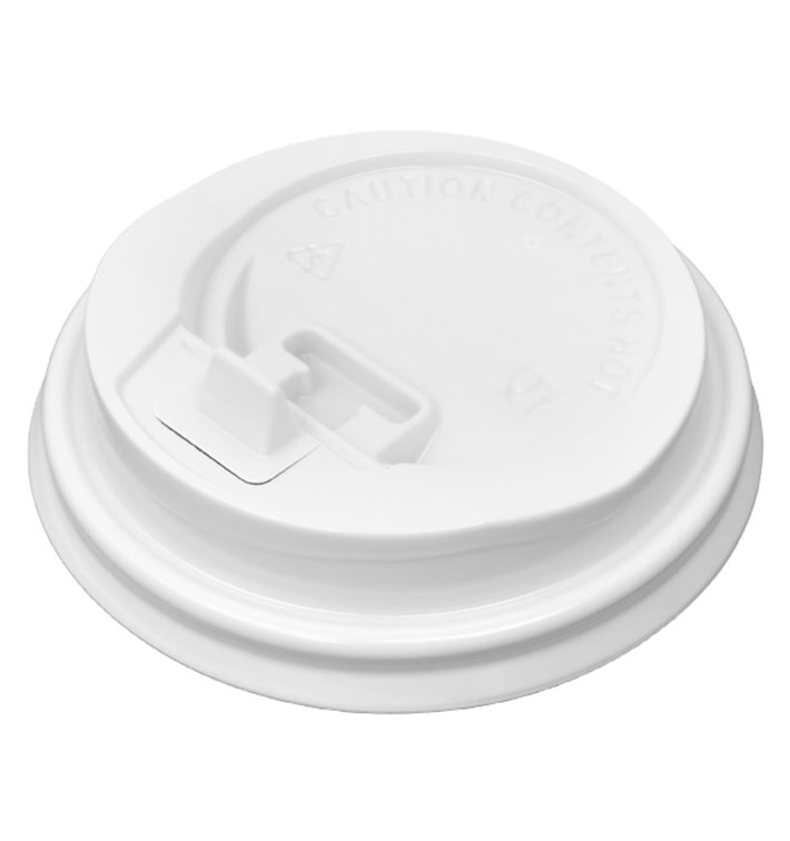 Lid with Hole for Paper Cup 7Oz White Ø7,2cm (1.000 Units) Lid with Hole for Paper Cup 7Oz White Ø7,2cm (1.000 Units)