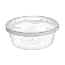 Plastic Deli Range Container in PP Transparent with Lid 240ml (40 Units)