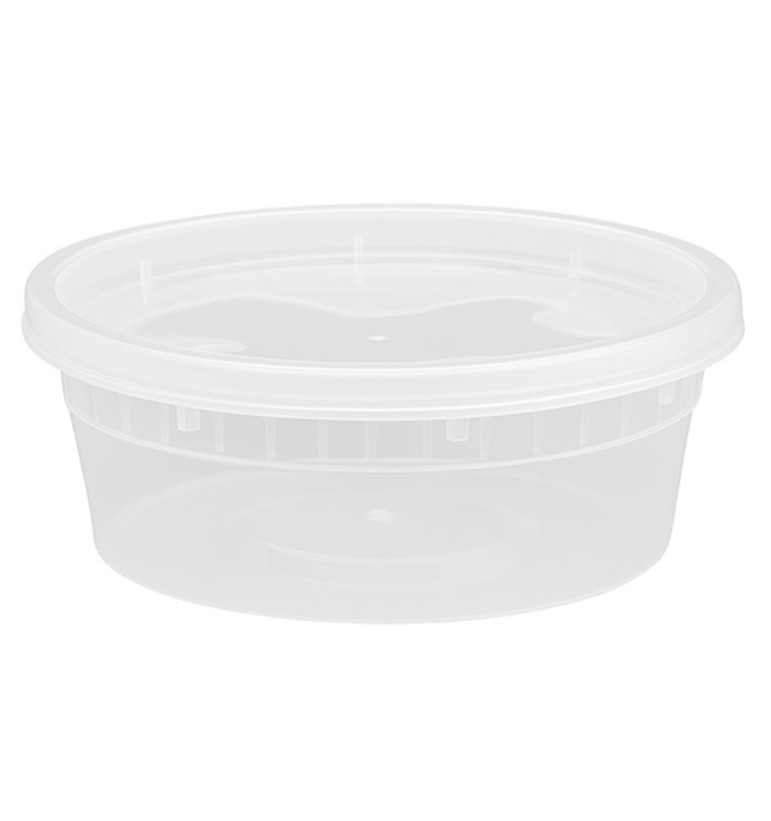 Plastic Deli Range Container in PP Transparent with Lid 240ml (40 Units) Plastic Deli Range Container in PP Transparent with Lid 240ml (40 Units)