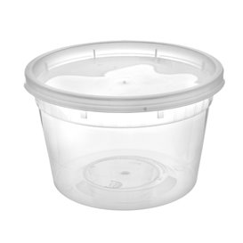 Plastic Deli Range Container in PP Transparent with Lid 480ml (240 Units)
