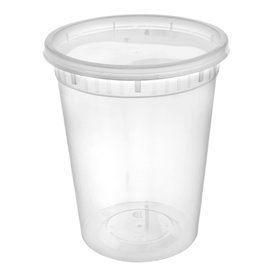 Plastic Deli Range Container in PP Transparent with Lid 960ml (240 Units)