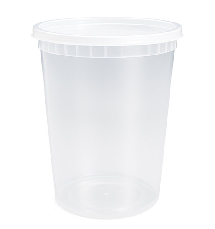 Plastic Deli Range Container in PP Transparent with Lid 960ml (240 Units) Plastic Deli Range Container in PP Transparent with Lid 960ml (240 Units)