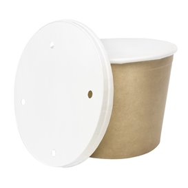 Paper Bucket Kraft with Lid 1750ml (25 Units)