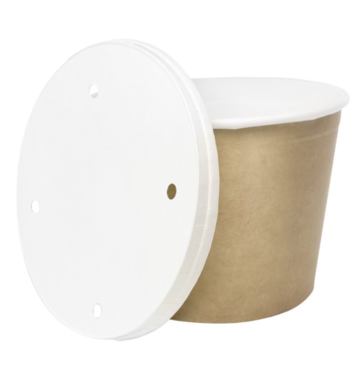 Paper Bucket Kraft with Lid 1750ml (25 Units)