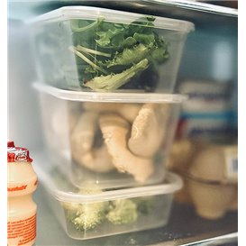 Rectangular Container in PP Transparent 750ml 17,4x11,6x5,5cm (25 Units) 