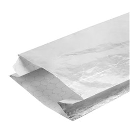 Silver Greaseproof Aluminum Foil Bag 26+5x10,3cm (200 Units)