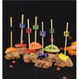 Bamboo Skewer Cube Colors 7cm (100 Units)