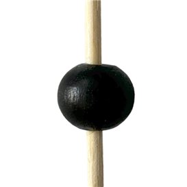Bamboo Food Pick "Big Ball" Design Black 12,5cm (100 Units)  