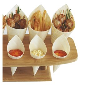 Bamboo Serving Cone Holder 12 Slots (4 Units)