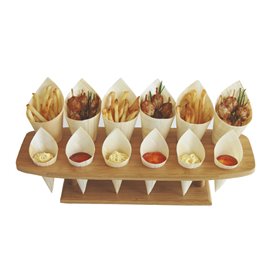 Bamboo Serving Cone Holder 12 Slots (1 Units)