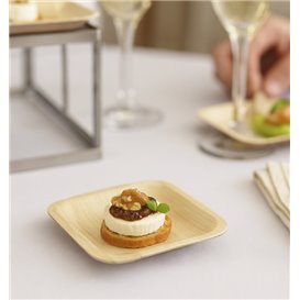 Square Wooden Plate 10,5x10,5cm (600 Units)