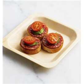 Square Wooden Plate 10,5x10,5cm (600 Units)