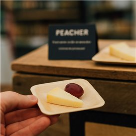 Square Wooden Plate 9x9cm (25 Units)
