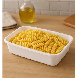 Rectangular Container in PP White 500ml 17,4x11,6x3,5cm (25 Units)