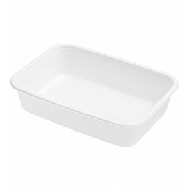 Rectangular Container in PP White 500ml 17,4x11,6x3,5cm (25 Units)