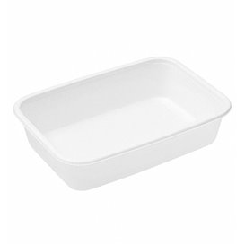 Rectangular Container in PP White 500ml 17,4x11,6x3,5cm (25 Units)