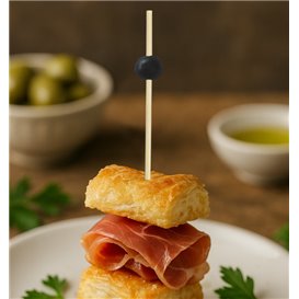 Bamboo Food Pick "Big Ball" Design Black 12,5cm (1.200 Units)
