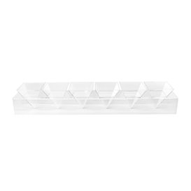 PS Transparent Food Cones Holder 40x6.5x7cm (6 Units)