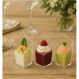 Transparent PS Diamond Portion Tasting Cup 60ml (20 Units) 